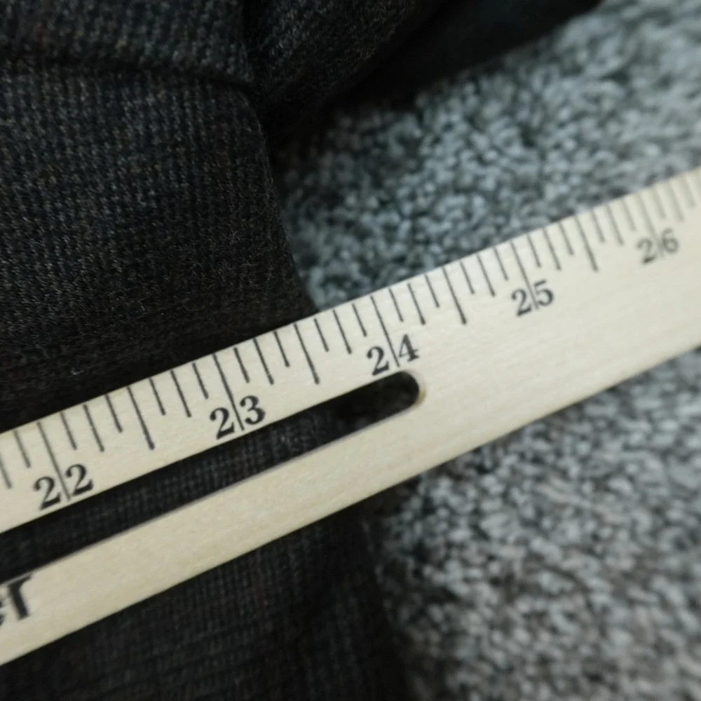 NEW Lands End Blazer Mens 46 Gray Glen Plaid Wool Button Sport Coat Suit Jacket